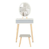 Dressing Table Vanity Set Make up Desk with LED Dimmable Light Mirror Stool Grey