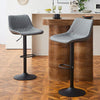 2pcs Barstools Faux Leather Padded Metal Base Footrest Bar Stool Breakfast Chair