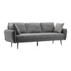 3 Seater Sofa Bed Grey Linen Fabric Living Room Couch Settee Large Cushion Seat