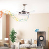 42" 4 Fan Blades Music Ceiling Fan Light LED Dimmable Chandelier Lamp w/ Remote
