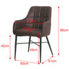 Set of 2 Faux Leather/Suede Dining Chairs Metal Legs Reception Restaurant Chair