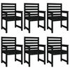 7 Piece Garden Dining Set Black Solid Wood Pine D6C7