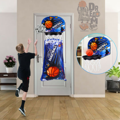 Over Door Basketball Hoop Mini Indoor Ball Set Net Board Toy Kids Backboard Game