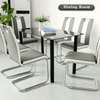 Dining Chairs 2PCS High Backrest Leather Chrome Legs Kitchen Office Chairs Grey