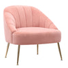 Upholstered Armchair Scalloped Sofa Lounge Fireside Oyster Tub Chair Velvet Pink