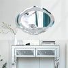 Large Silver Crystal Wall Mirror Diamond Effect Girls Room Vanity Makeup Mirror