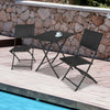 Rattan Garden Furniture Set Folding Table and Chairs for Patio Bistro Balcony