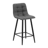 Pair Faux Leather Bar Stools Breakfast Stool 65 cm Seat High Footrest Kitchen