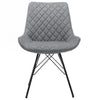 2Pcs Retro PU Leather Dining Chair Bedroom Chair with High Backrest & Steel Legs