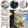 Home Kitchen Storage Unit Shelf Rack Storage Basket w/ Wheel uk 4 Tier