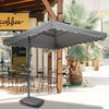 Garden Parasol Banana Cantilever Umbrella Crank Sun Shade Patio Outdoor W/ Base