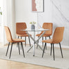 Modern 5Pcs Round Dining Table and Chairs Set 4 for Dining Room Space Saving