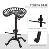 Vintage Industrial Metal Adjustable Tractor Seat Bar Stool 360 ° Swivel Chair