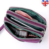 Women lady 3 Zipper Canvas Handbag Card Holder Phone Bag Coin Purse Wallet