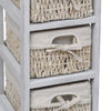 Wooden Wicker Basket Cabinet Storage Sideboard Chest Of Drawers Rack Shelf White