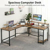 Rustic Computer Workstation Large PC Gaming Desk with Monitor Stand & Shelves UK