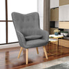 Fabric Single Sofa Armchair Lazy Balcony Living Room High Back Lounge Chair Grey