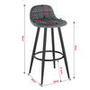 1/2/4/6x Velvet Padded Bar Stool Kitchen Pub Breakfast High Chair with Backrest