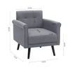 Vintage Living Room Armchair Linen Upholstered Accent Sofa Chair with Cushion