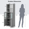 Wood Tall Storage Cabinet 2 Doors Display Organizer Freestanding Pantry Cupboard