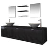 Ten Piece Bathroom Furniture Set with Basin with Tap Black M4R9