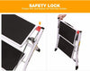 2 Step Ladder Stool Safety Anti Slip Rubber Mat Tread Steel Folding Frame DIY
