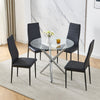 90x90 Round Table and Chairs Round Glass Table with Chairs Dining Table Set