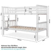 Double Bunk Bed 3FT Single Bed For Kids Children Solid Wooden Frame With Stairs