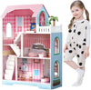 Large Wooden Doll House Kids 3 Storey Dollhouse Mansion Playhouse & Furniture