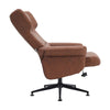 Tan Leather Swivel Chair Recliner Sofa Wingback Armchair Leisure Sofa with Stool