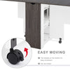 Wooden Mobile Drop Leaf Dining Table Stool Set Folding Kitchen Furniture Grey