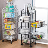 3-6 Tier Kitchen Rotating Storage Trolley Shelf Organiser Vegetable Fruits Rack