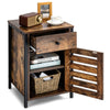 Industrial Storage Cabinet Sofa Side Table End Table Bedroom Nightstand W/Drawer
