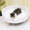 Super Soft Elevated Dog Bed - Half Round Raised Pet Sofa Chair Seat with Cushion