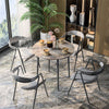 Modern White Grey Marble Kitchen Dining Table Bistro Cafe Table w/ Pedestal Base