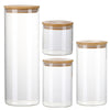 4.8L Total Kitchen Food Glass Jar Sugar Bean Canister Set Container Storage 4PCS