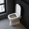 Modern Wall Hung Toilet White WC Pan Soft Close Seat Ceramic Bathroom Cloakroom