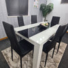 Dining Table Set and 6 4 black white Leather chairs kitchen table set of 4 or 6