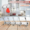 2 Pack Stainless Steel 15 Hooks Coat Clothes Door Holder Rack Hook Wall Hanger