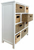 TETBURY Large White Storage Cabinet, Chest of Drawers, storage baskets ASSEMBLED