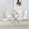90x90 Round Table and Chairs Round Glass Table with Chairs Dining Table Set
