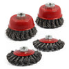 4pcs Twist Knot Semi Flat Wire Wheel Cup Brush Set Kit For 115mm Angle Kits UK
