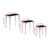 Nest of 3 Tempered Glass Nested Tables Side End Lamp Sofa Tables Living Room