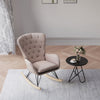 Upholstered Fabric Rocking Rocker Armchair Lounge Tufted Button Chair Rest Sofa