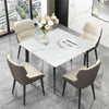 Industrial Dining Table Marble Effect Top Kitchen Eating Table 4 Seater Home