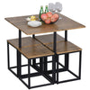 Compact 5pc Kitchen Dining Set Wood Bar Table Chair Home Furniture
