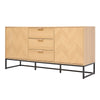 Solid Wood Vintage TV Stand Storage Drawers Cabinet Entertainment Console Table