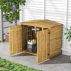 Outdoor Wooden Storage Shed Tool Fir Wood Cabinet w/Double Doors for Garden Yard