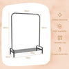 2 in 1 Garment Rack Industrial Clothes Rack w/Storage Shelf Clothes Hanging Rack