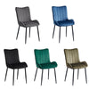 Pair Velvet Dining Chair High Back Chair Set with Metal Legs Modern Kitchen